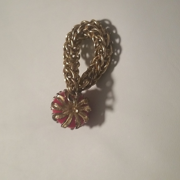 Women's Kenneth J Lane Purse Charm; Red Strawberry & Goldtone Chainlink; Size 4" - Picture 8 of 8